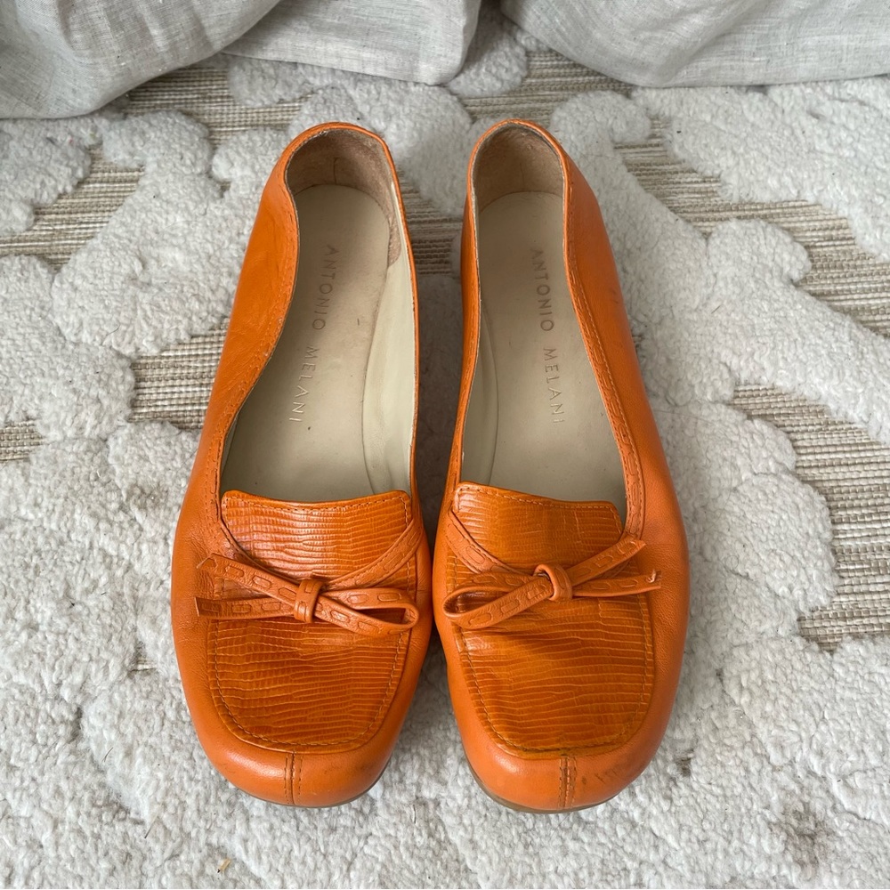 Antonio Melani Orange Loafer Flats